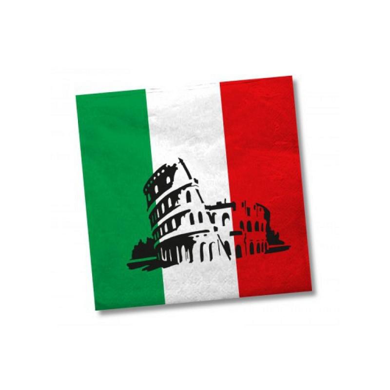 Landen versiering en vlaggen Italie servetten 20 stuks