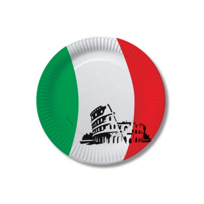 Geen Italie wegwerp bordjes 10 stuks Landen versiering en vlaggen
