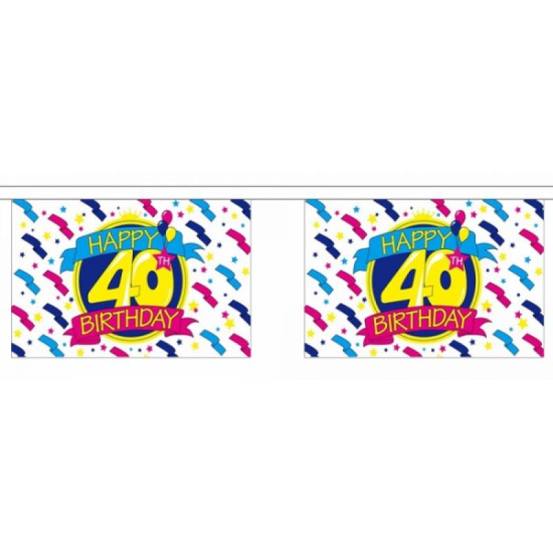 Geen Luxe 40e verjaardag slinger 9 meter Leeftijd feestartikelen