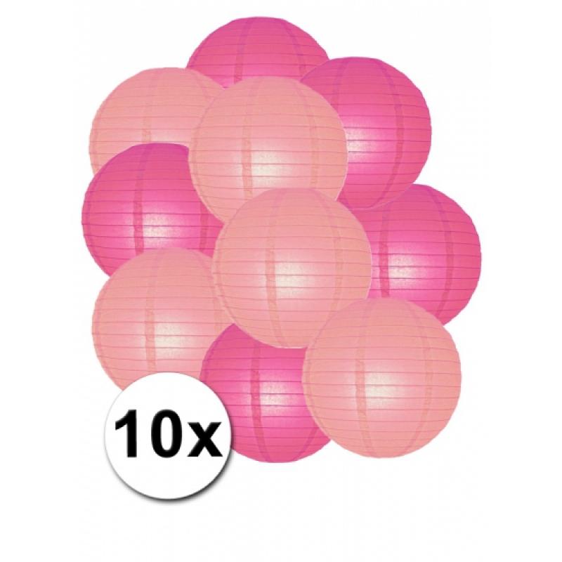Feestartikelen diversen Shoppartners Feestartikelen lampionnen roze lichtroze 10x